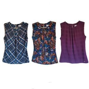 Bundle of three Calvin Klein sleeveless blouses